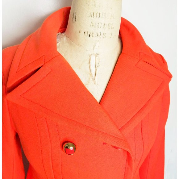 Vintage 1970s Howard Wolf Womens Orange Red Pant Suit Double Beast - Picture 13 of 13